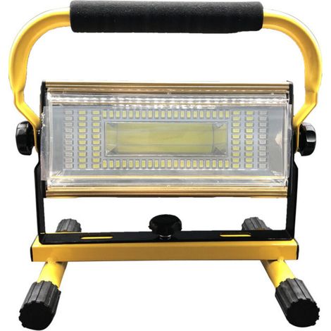 Wiederaufladbare 100-W-LED-Arbeitsleuchte, IP65 wasserdicht, tragbarer Fluter mit 7000 lm und 100 LEDs, Arbeitsleuchte mit Stativ für Baustelle, Garage und Camping