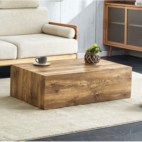 Tavolino da caffè in MDF effetto legno 90 cm rettangolare, senza montaggio (1/5)