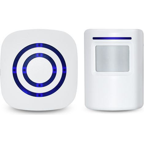 Détecteur de Mouvement Alarme blanc, Sirène Détecteurs de Mouvement Infrarouge-Sensor Alarme sans Fil Set Détecteur de Mouvement Un à un (norme européenne) (1/5)