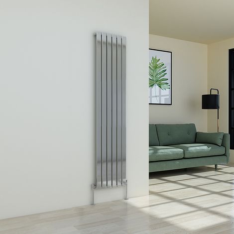 Warmehaus Chrome Radiator Flat Panel Vertical Single 1800x408mm (1/3)
