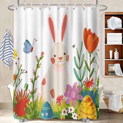 Voile de douche fluide en polyester 180x180 stylé bâche de douche pour se sentir en vacances chez soi (1/5)