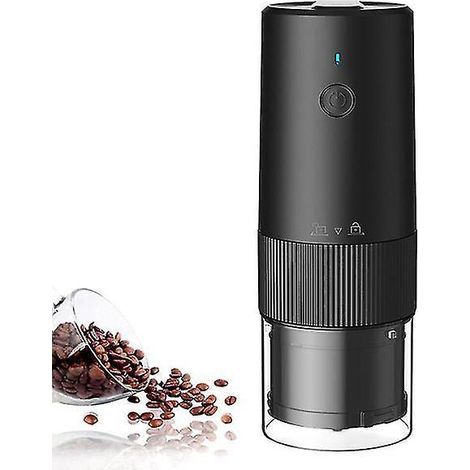 Elektrische Kaffeemühle für Espresso und getrocknete und gewürzte Kaffeebohnen – schwarz