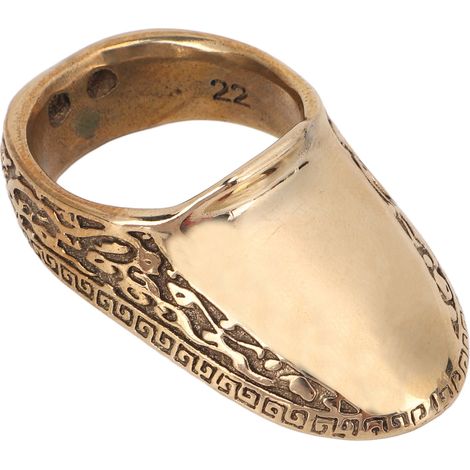 Bague de Pouce en Laiton pour Tir à l'Arc - Protection et Clé de Doigt avec Cordon Anti-Perte 22mm (1/5)