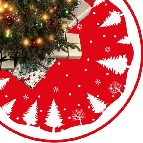 Jupe de Sapin de Noël 120cm Jupe de Sapin de Noel Rond Cache Pied Sapin de Noel Couvre-Pied de Sapin, Tapis de Sapin de Noel pour Decoration de Noel (1/5)