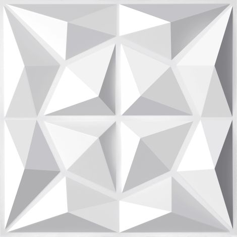 TolleTour Panneaux Muraux 3D Blanc Diamant 50×50 cm – Panneaux PVC Grand Format (1/5)