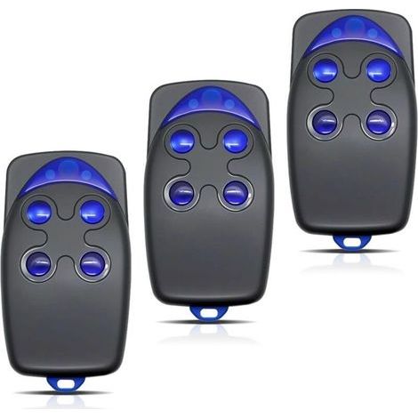 Télécommande 4 canaux 433 MHz pour portail et porte de garage – Lot de 3, portée 50 à 150 m, compatible FLO4-RS (1/5)