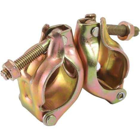 Conectores para andamios, abrazaderas para andamios de 48 x 48 mm con tuercas de brida para su fijación. (1/5)