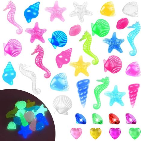 Diving Toys, 45pcs Diving Rings Games Swimming Pool Child Jewellery Pirate Gemstone Large Colorful Crystals Diving Diving Set, Summer Underwater Swimming Toy Kit (1/5)