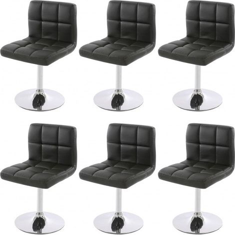 Juego de 6 sillas de comedor en sintética negra CDS04268 (1/5)
