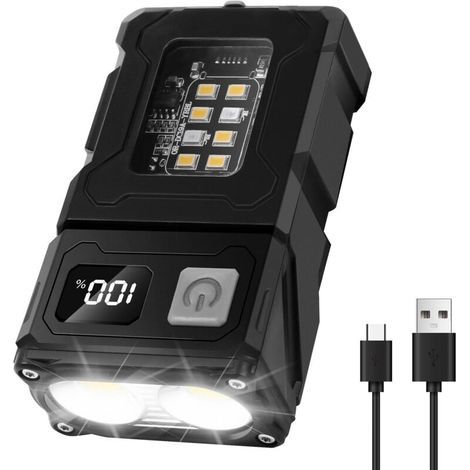 LED-Taschenlampe. Leistungsstarkes Licht. Extrem hell. Wiederaufladbar. Tragbar. Lange Akkulaufzeit. Ansteckbare Hutlampe. Multifunktionale COB-Arbeitsleuchte, speziell für den Außeneinsatz entwickelt
