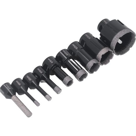 Kit de scies cloches diamantées, forets à carottage brasés sous vide M14 6-50 mm pour carrelage en porcelaine, céramique, marbre et brique (1/5)