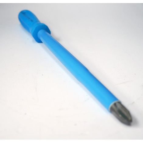 Tournevis cruciforme Phillips 10x200mm isolé 1000V manche bleu lame acier ATEX II PH4 DERANCOURT (1/2)