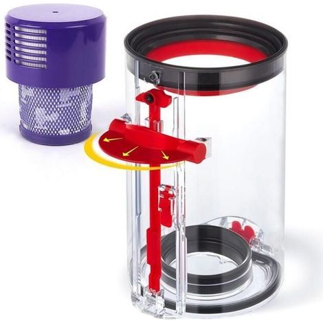 FOREHILL Poubelle à PoussièRe AméLioréE pour Aspirateur pour Dyson V10 SV12, Grand Bac de Remplacement pour Poubelle Dyson V10, PièCe N° (1/4)