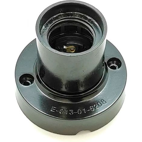 Portalámparas superficie e27 4 a 250 v negro ø67 x 57 mm