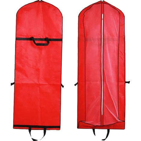 Funda protectora para prendas de vestir, impermeable, plegable, roja. (1/2)