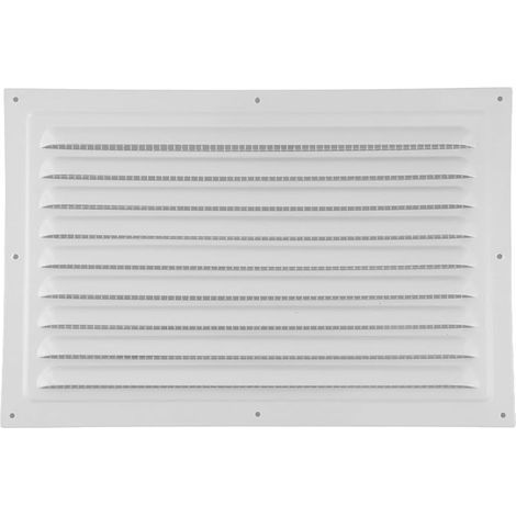 Grille d'aération blanche de 300 x 200 mm, Couvercle d'aération intérieur et extérieur, pour plafond et paroi latérale, CVC, avec écran de protection contre les insectes (1/5)