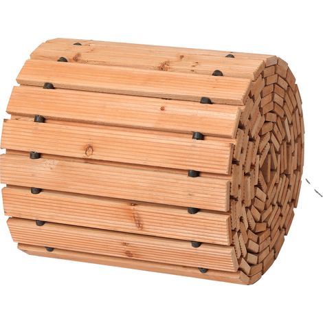Mophorn Gartenweg aus Holz – 4,8 m lang x 43,2 cm breit, rutschfester, gerader Gehweg. Ausrollbarer Außenweg aus Zedernholz mit Drahtseilverbindung. (1/5)
