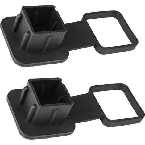 Bouchon Attelage - 5 cm - Caoutchouc Noir - Protection Tube Récepteur Anti-Poussière - Lot de 2 (1/4)