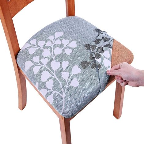 Housse De Chaise Extensible - Pour Siège De Bureau Ou Salle À Manger - Largeur 35,5 À 48,3 Cm - Profondeur 35,5 À 48,3 Cm - Épaisseur 3,8 À 7,6 Cm - Lot De 4 (1/5)