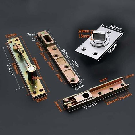 1 jeu (B)Charnières robustes pour porte rotative charge 150kg Charnières pivotantes dissimulées Acier inoxydable 360° Broche arbre de porte porte en bois Porte secrète Ajustable Charnière à pivot (1/4)