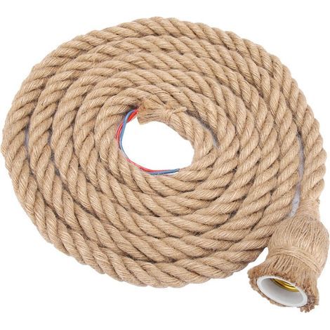 SUNXURY E27 Vintage Chanvre Corde Plafonnier Base Pendentif Lampe Ampoule Titulaire 85-265V,2m 1 têtes (1/5)