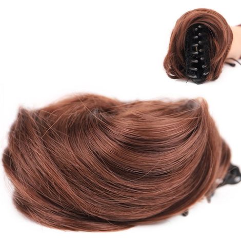 (Französisch) Messy Bun Clip mit Kämmen, synthetische, natürlich wirkende Pferdeschwanzverlängerungen, Haarvolumen (1/5)