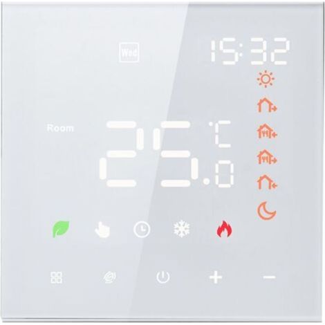 Termostato inteligente, termostato digital programable con pantalla táctil LCD 3A para calefacción por suelo radiante, termostato inteligente digital montado en la pared para calentamiento de agua (1/5)