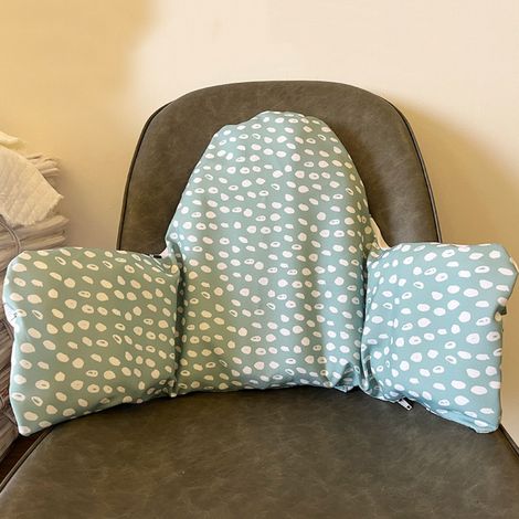 Coussin de siège en cuir pour bébé avec housse à pois vert menthe 68×39 cm, couche intérieure en PVC souple avec pompe, coussin de soutien confortable pour bébé (1/5)
