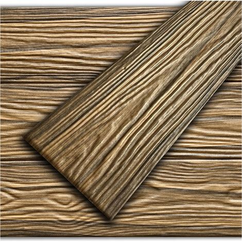 VerdicoPanneau mural et de plafond 3D effet bois ancien, dimensions : 100 × 16,7 cm – Dalle décorative légère en polystyrène, aspect bois naturel, 120pièces/20m2 (1/5)