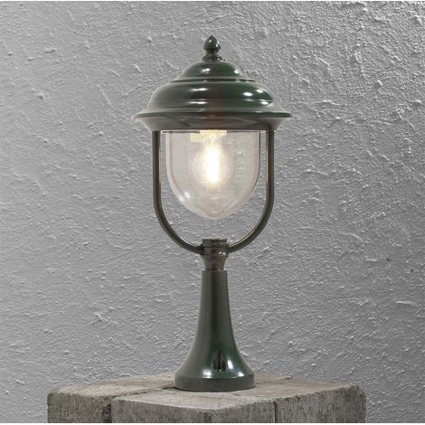 LED Sockelleuchte Laterne außen im Landhausstil, grün, Höhe 54cm (1/5)