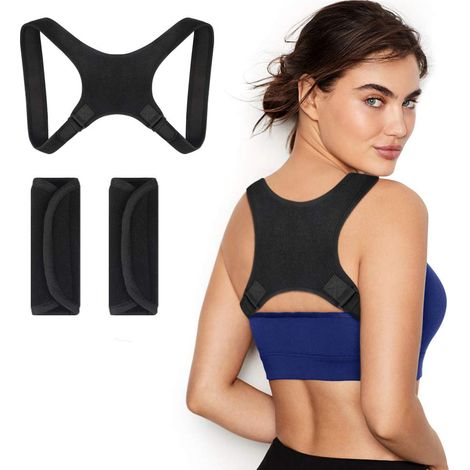 Correcteur De Posture - Bande Réglable En Néoprène Sans Latex - Pour Dos Et Épaules - Usage Quotidien Bureau Voiture Canapé - 1 Pièce
