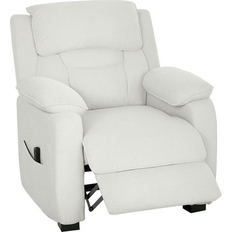 Fauteuil relax électrique inclinable avec port USB, repose-pieds, poches latérales et télécommande. Taille 86x90x103cm, couleur crème. Confortable et fonctionnel pour salon. (1/5)
