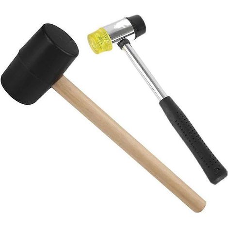 2 pièces rubber hammer multi function hammer suitable pour crafts woodworking flooring camping et other industries (1/5)