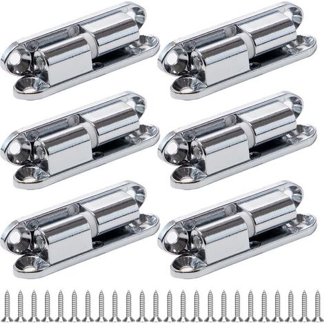 6 Stück Türscharniere für Renovierungsarbeiten, 13 x 60 mm, zum Anschrauben, für Türen, abnehmbare Schranktürscharniere mit 24 Schrauben, zum Anschrauben für Innentüren (1/5)