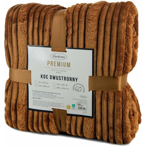 COPERTA IN PILE EUROFIRANY CIPEŁY NINA MOTIVO IN RILIEVO 150X200CM MIELE (1/5)
