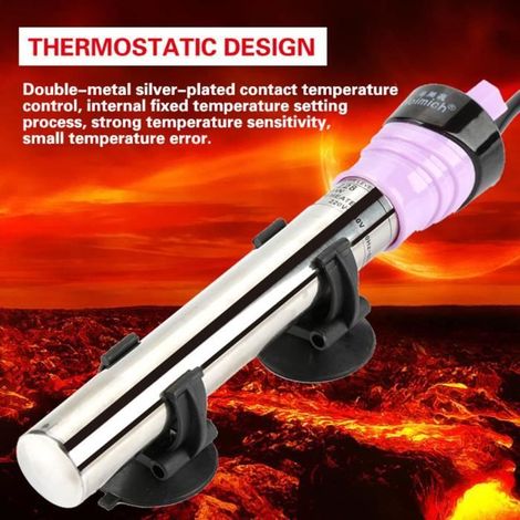Barre de Chauffage d\'aquarium - EJ.LIFE - 50W - Thermostatique - Antidéflagrant - Acier inoxydable (1/4)