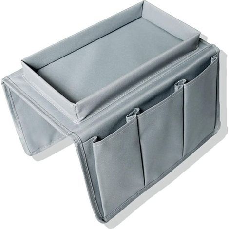 Organisateur de Canape Support Accoudoir Canapé Plateau Sac de Rangement Stockage Suspendu Accoudoir à Poches Organisateur de Sofa Fauteuil Caddy pour Livres Magazine Lunettes Télécommande TV Ipad DVD (1/4)