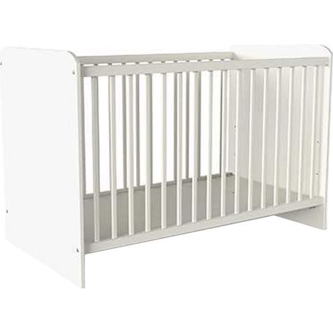 Lit à barreaux 60x120 cm avec sommier Reverso blanc (1/2)
