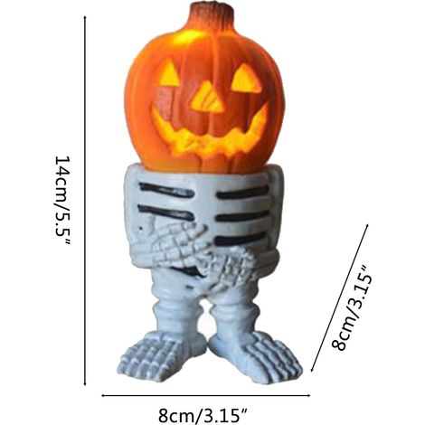 Citrouille en résine, chevalier, décoration d'Halloween, lanterne lumineuse, veilleuse de table, lampe pour chambre d'enfant, véranda (1/5)