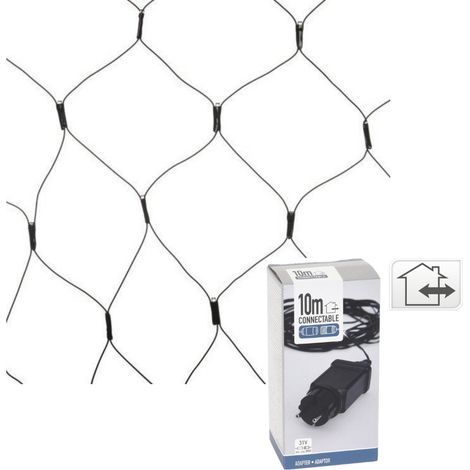 Nampook Eclairage secteur - Raccordable - 160 LED - 2 mètres - Blanc chaud + adaptateur INCL. avec cordon de 10 mètres de longueur