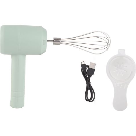 Automatischer elektrischer Handmixer mit USB-Anschluss, tragbar und kabellos, zum Backen (Kuchen, Eier, Cremes), hellcyanfarben. (1/5)