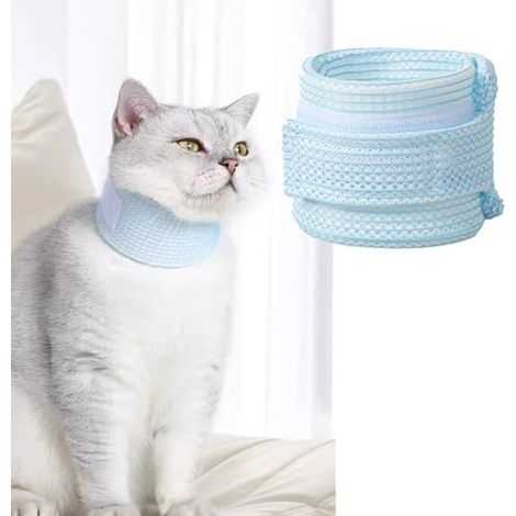 Protège-cou pour chat – Collerette élisabéthaine respirante, protection de cou réglable (tour de cou 23–30 cm, profondeur 8 cm) (1/5)