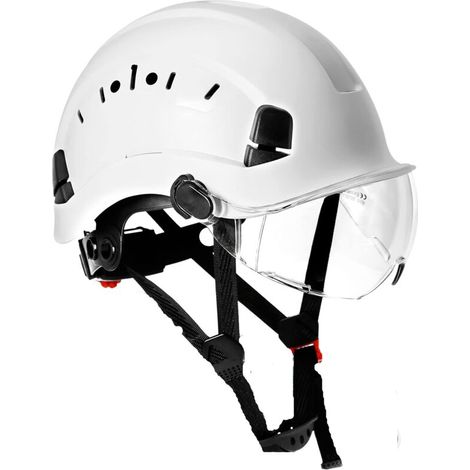 ABS-Bauhelm mit Quetschschutz – Inklusive Schutzbrille – PSA-Standard – Optimaler Komfort für Arbeiten in der Höhe und in industriellen Umgebungen (1/5)
