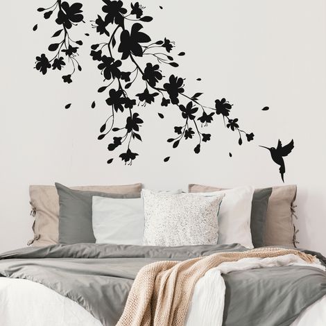 Sticker Mural - Branche florale - 357x507 cm - Noir (1/3)