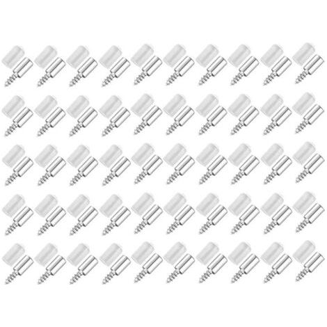 BUNTHAUS Lntyq 50 Pièces Vis Autotaraudeuses Support,Consoles Pour Etagères,Self-Tapping Screws Cabinet Laminate Support,Utilisé Pour Les Etagères en Verre Etc