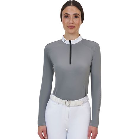taglia L EQUESTRO Ridertechnology Polo GRIGIA manica lunga donna (1/5)