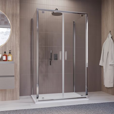 Box doccia 3 lati saloon dentro o fuori trasparente h195 6mm java, misura 80x120x80 (1/5)