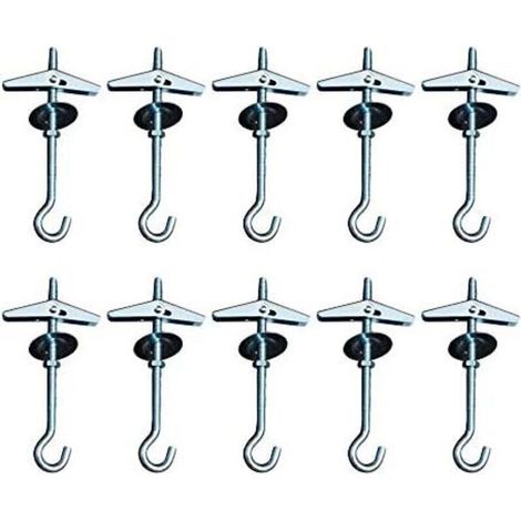 9cm Heavy Duty Crochets De Plafond Swag Suspendus Crochets À Bascule Boulon Ailes Crochet, pour L'installation Au Plafond Suspendu Plants Fixation Murale Crochets D'orchidées(10)