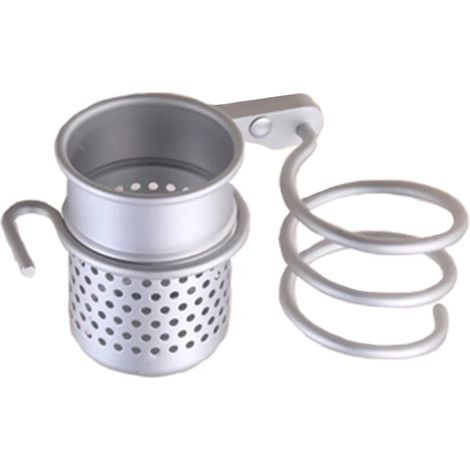 1 Stück Haartrocknerhalter mit Aluminiumkorb, Wandregal für Badezimmer zur Aufbewahrung von Haarkamm, Bürste, Stecker und Badezimmeraccessoires A (1/3)