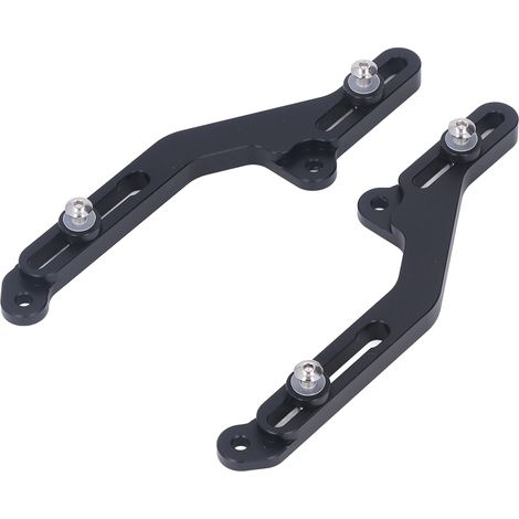 Support moto NC750X 2021 - Kit 2 supports réglables pare-brise aluminium noir, fixation windshield ajustable (1/5)